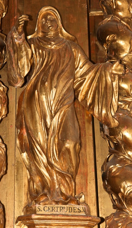 Bottega umbra sec. XVII, Statua di Santa Gertrude