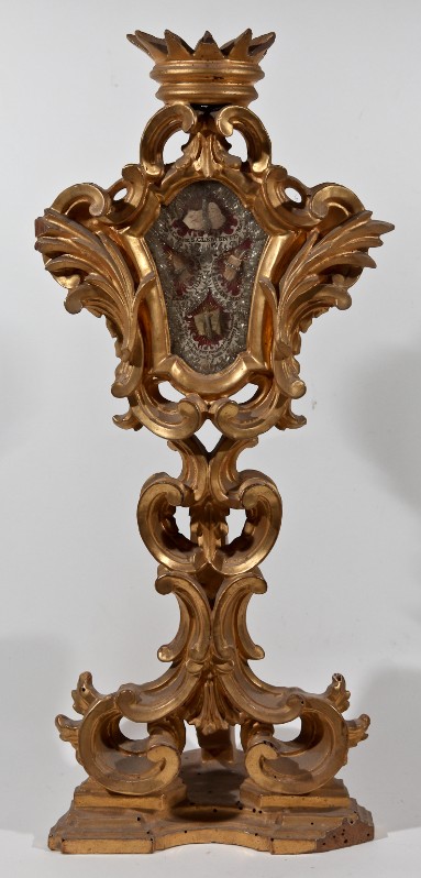 Bottega fiorentina sec. XVIII, Reliquiario a ostensorio in legno 3/3