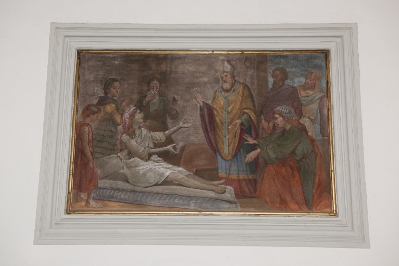 Pittaco V. (1907), Dipinto murale di San Prospero che resustita un morto