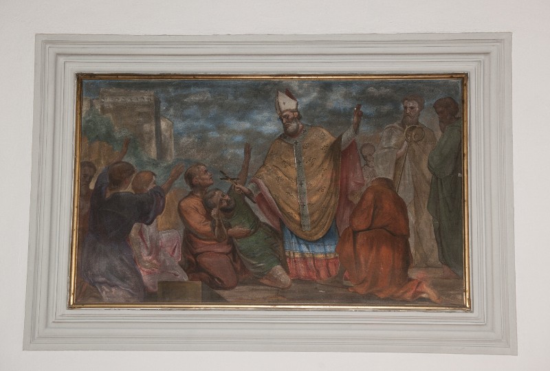 Pittaco V. (1907), Dipinto murale di San Prospero che libera un ossesso