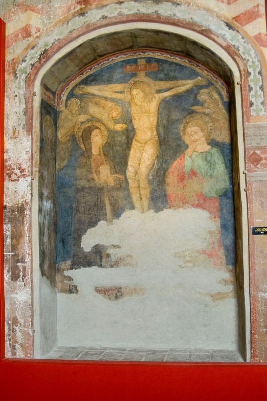 Ambito umbro sec. XIV, Dipinto murale con la Crocifissione