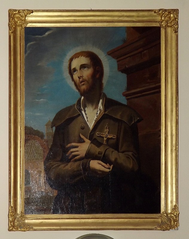 Ambito italiano sec. XX, Dipinto con San Benedetto Giuseppe Labre