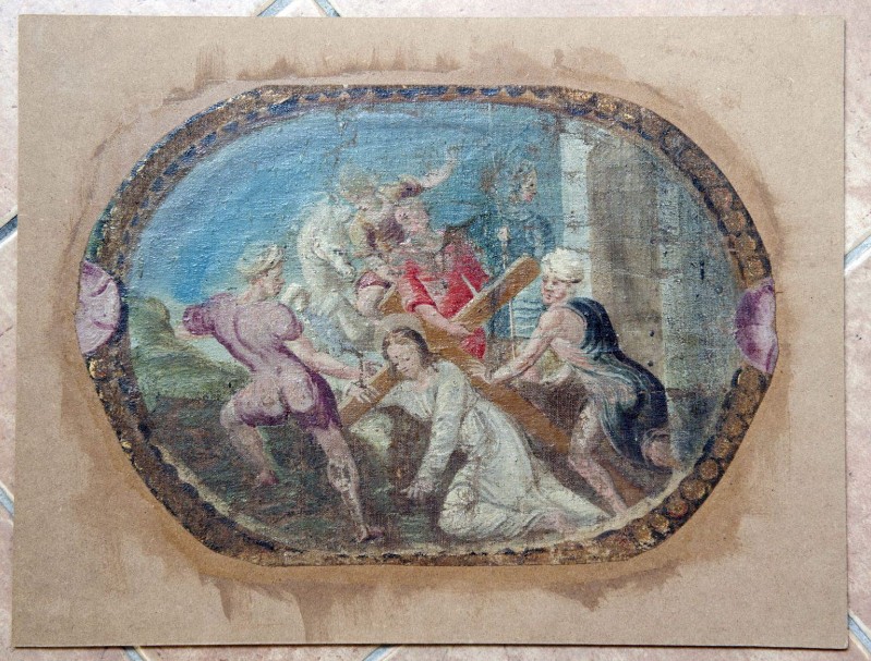 Bottega abruzzese sec. XVI, Dipinto Gesù Cristo sul monte Calvario