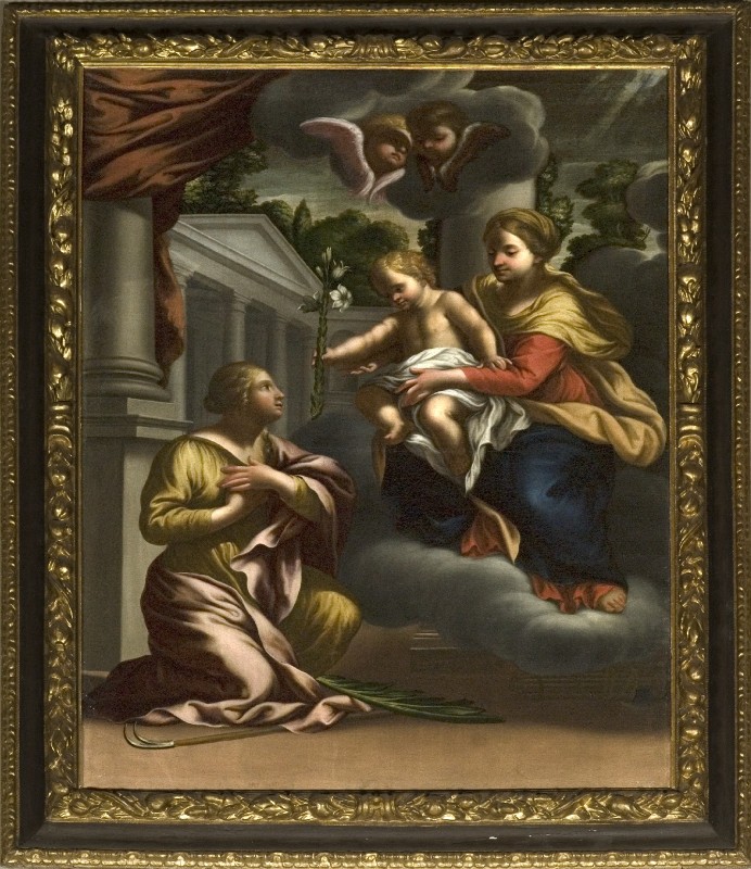 Pittore lombardo-piemontese sec. XVII, Madonna con Gesù Bambino e Santa Martina