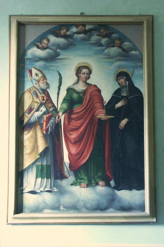 Bott. italiana inizio sec. XVI, Santa Lucia con San Cipriano e Santa Giustina