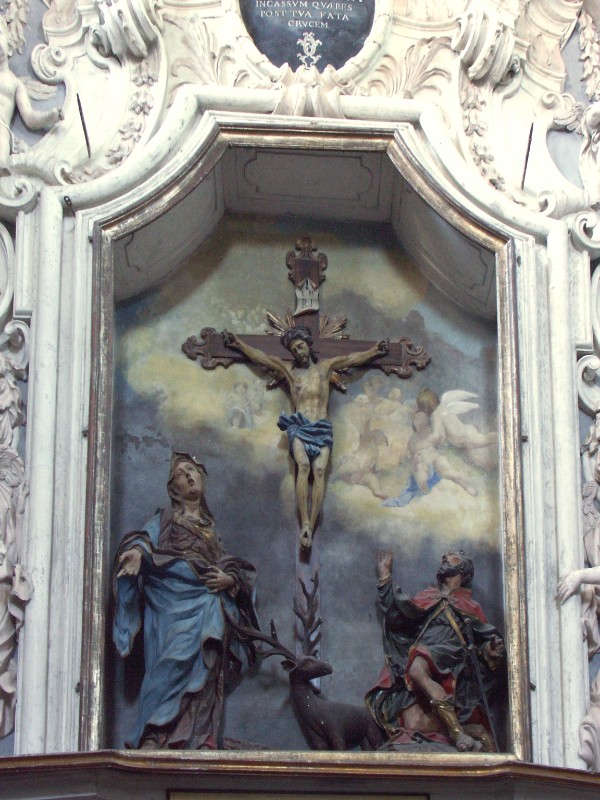 Sceti G.- Ambito piacentino (1715 ante), Crocifisso con Madonna e S. Eustachio