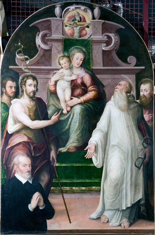 Ardenti A. (1568), Madonna in trono tra santi e committente dipinto