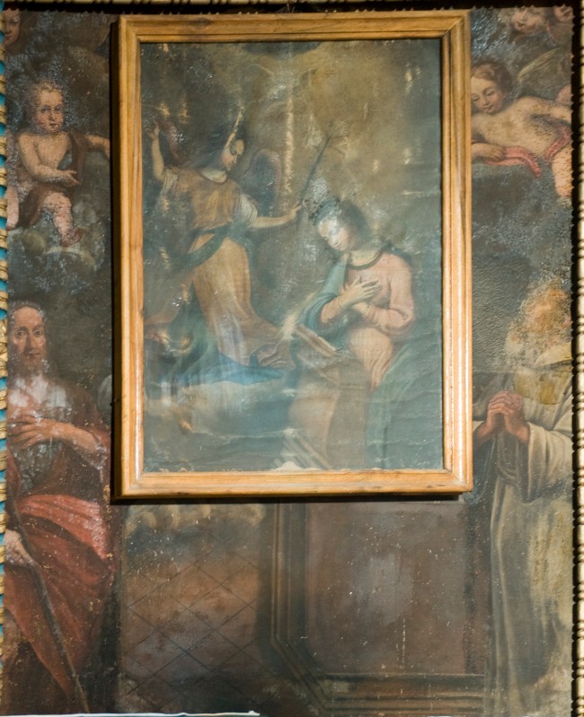 Bott. toscana sec. XVIII, Dipinto a olio su tela raffigurante santi