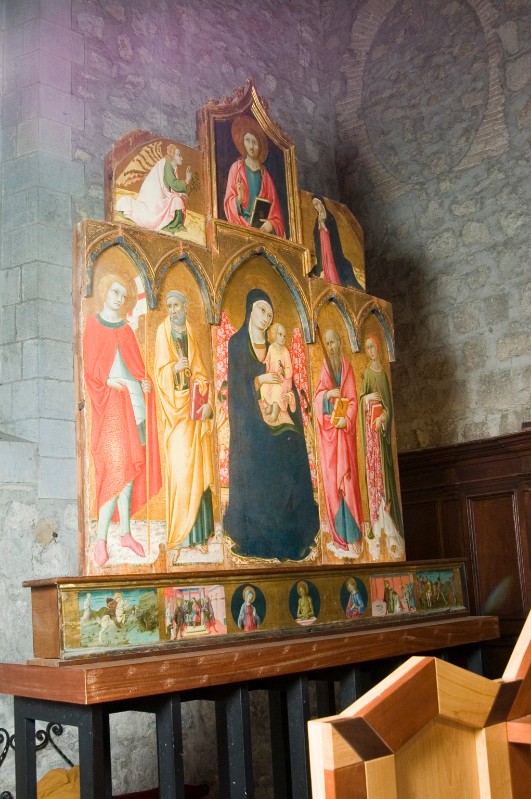 Di Pietro Sano sec. XV, Polittico della Madonna con Gesù Bambino e Santi