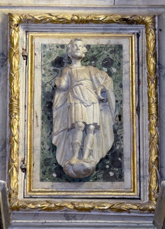 Bottega bresciana sec. XVIII, Sportello di tabernacolo con San Calogero