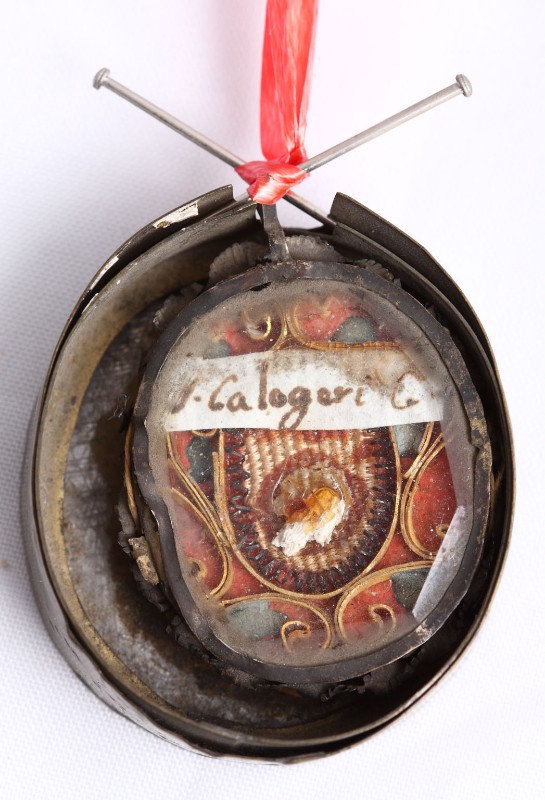 Bott. campana sec. XIX, Reliquiario a medaglione di San Calogero