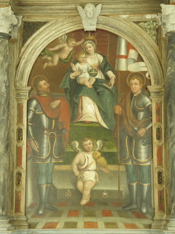Moretto G. sec. XVII, Madonna con Bambino e SS. Vitale e Agricola