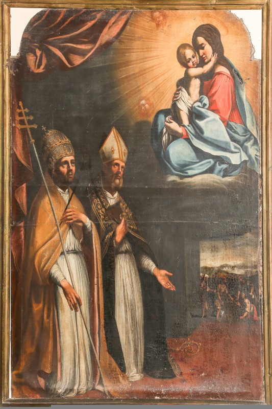 Ambito Italia centrale sec. XVII, Madonna con Bambino in gloria e santi