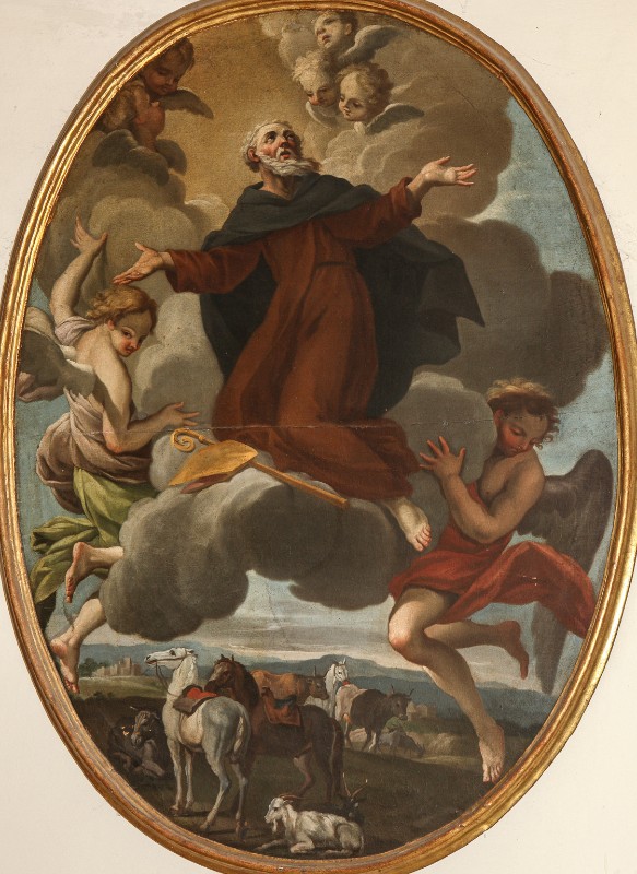Ambito italiano sec. XVIII, Sant'Antonio abate in gloria