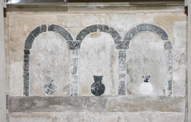 Maestranze toscane sec. XII, Pannello intarsiato con tre vasi