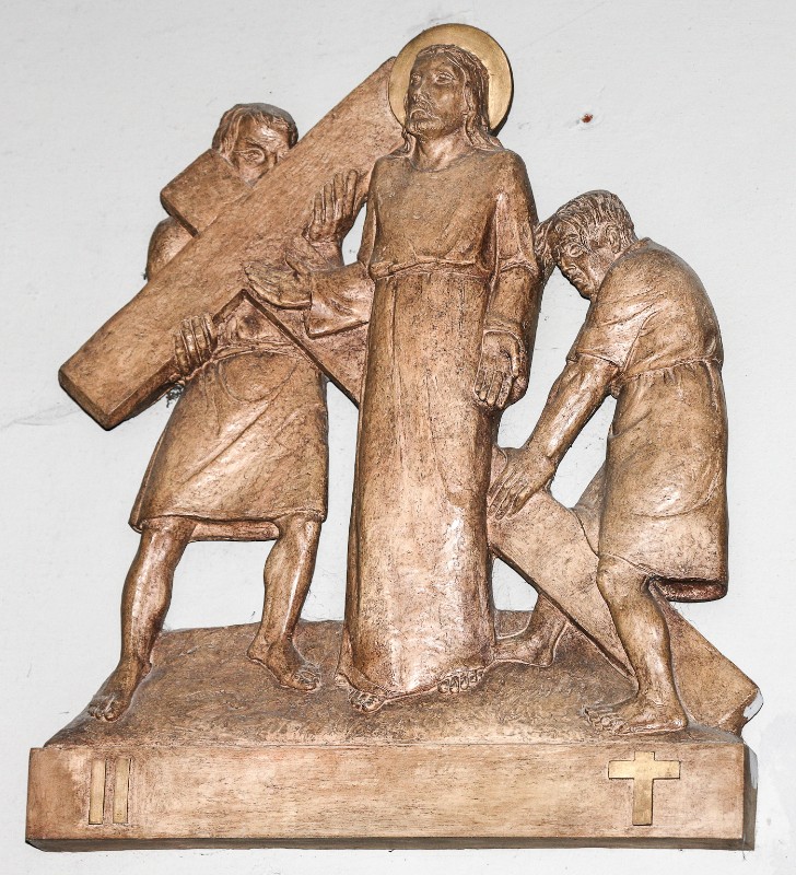 Capezzuoli Cesare metà sec. XX, Gesù Cristo caricato della croce