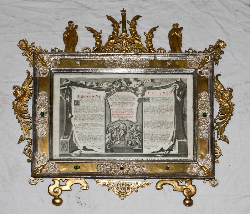Bottega fiorentina sec. XVII, Cartagloria centrale con stemma di Santa Felicita