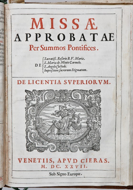 Bott. Ciera (1627), Frontespizio con ratto di Europa
