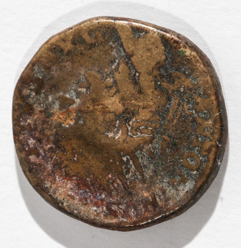 Ambito romano sec. II, Moneta con ritratto dell'imperatore Antonino Pio