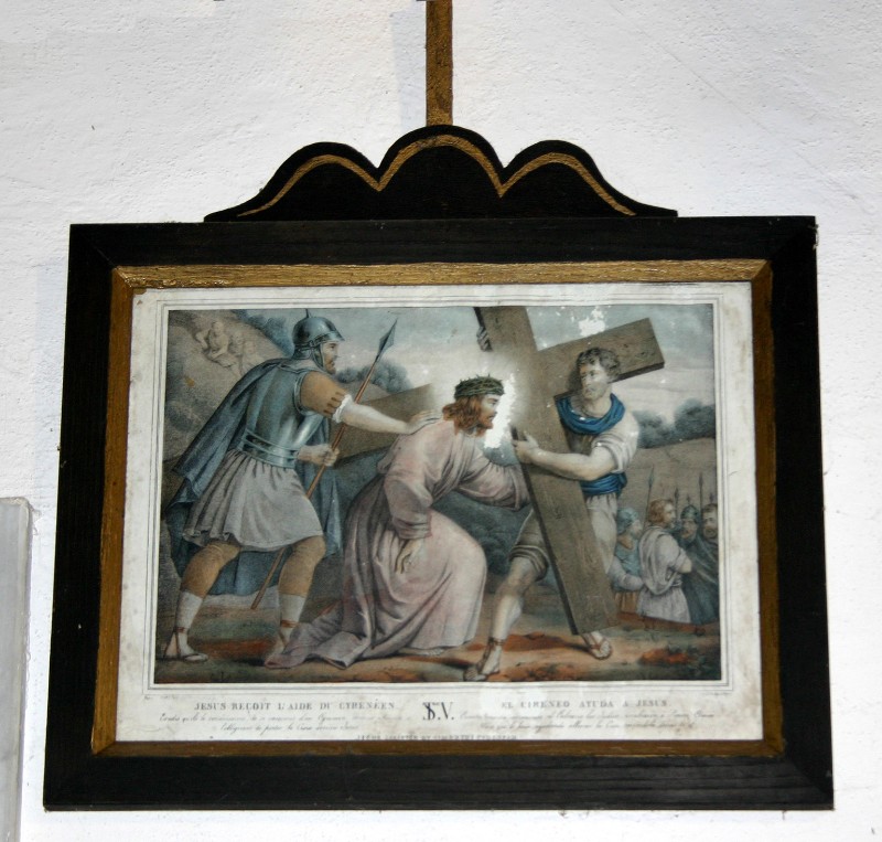 Ambito francese sec. XIX, Gesù Cristo aiutato dal cireneo