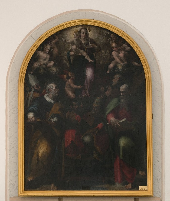 Coppi J. sec. XVI, Dipinto della Madonna in gloria tra santi