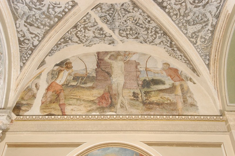Bottega lombarda sec. XVI, Martirio di San Sebastiano