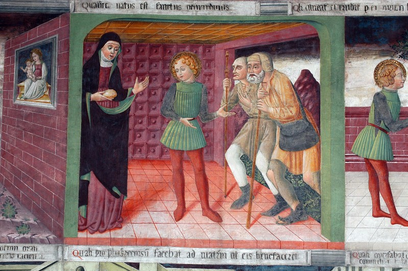 Gian Giacomo da Lodi (1476-1477), S. Bernardino con la madre e due poveri