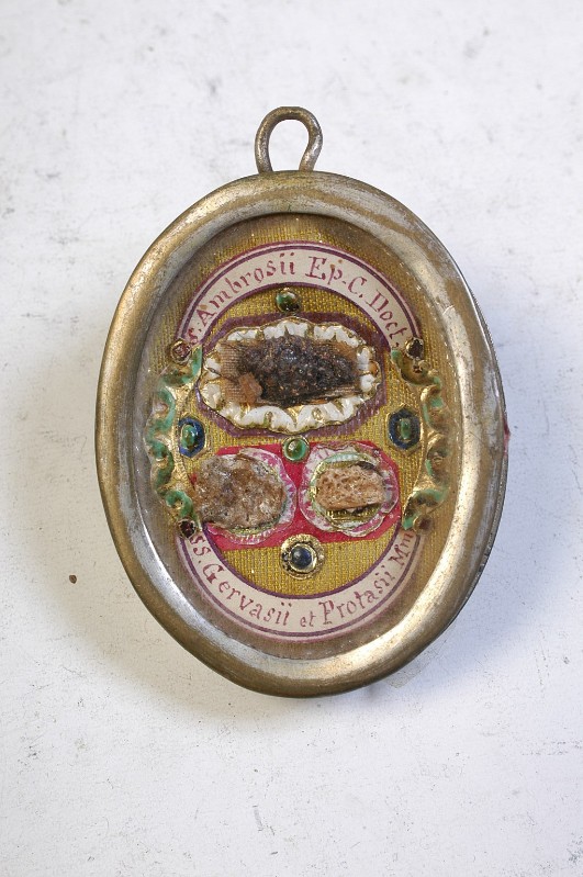 Ambito lombardo sec. XIX, Reliquiario a capsula di Sant'Ambrogio