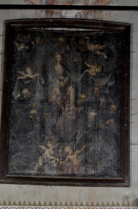 Bott. lombarda sec. XVII, Madonna con i sette santi fondatori dei servi di Maria