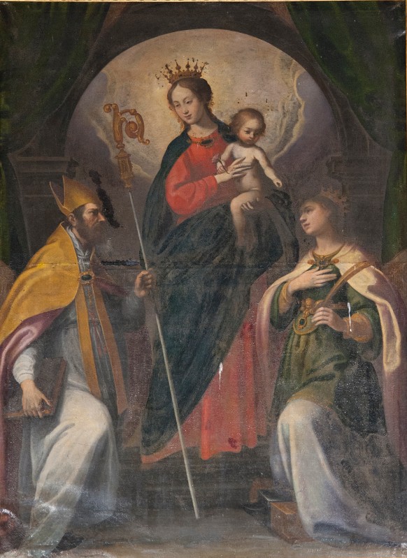 Mannucci G. sec. XVII, Madonna con Bambino San Prospero e Santa Caterina