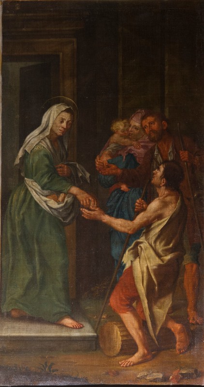 Bott. lucchese sec. XVII, Dipinto raffigurante Santa Zita e l'obolo al povero