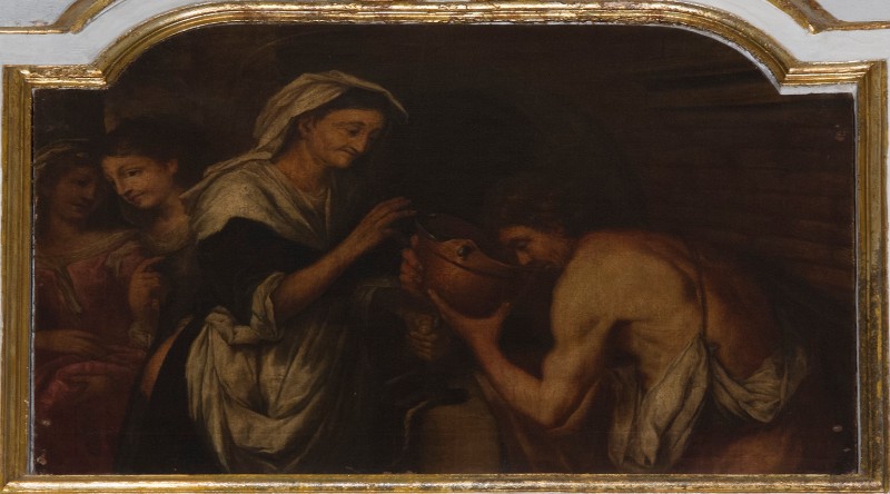 Bott. lucchese sec. XVII, Dipinto raffigurante Santa Zita che disseta un povero