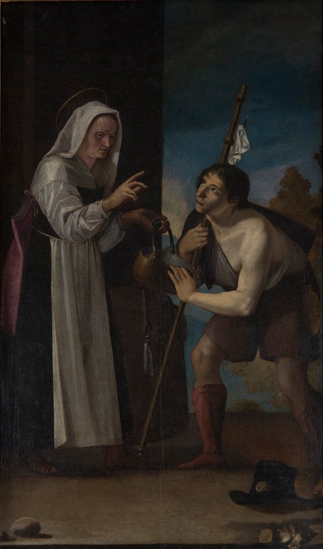 Guidotti P. sec. XVII, Dipinto raffigurante Santa Zita che disseta il pellegrino