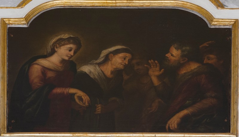 Bott. lucchese sec. XVII, Dipinto raffigurante Santa Zita che ascolta un uomo
