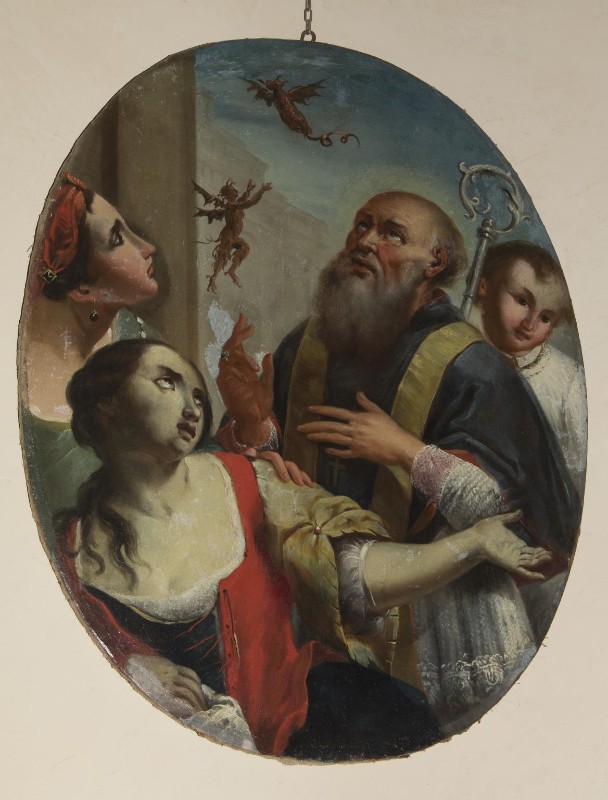 Ambito lombardo sec. XVIII, Sant'Ubaldo scaccia i demoni