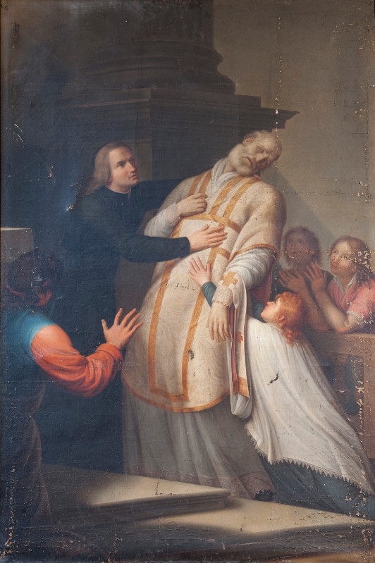 Bott. toscana sec. XIX, Morte di San Andrea Avellino dipinto