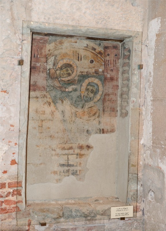 Bottega toscana sec. XI, Dipinto murale di San Pietro e l'angelo