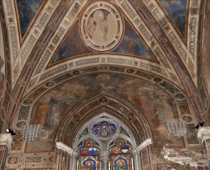 Francesco Neri da Volterra sec. XIV, Dipinto di Gesù giudice tra santi