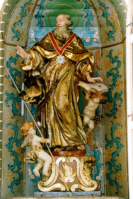 Bottega siciliana sec. XVIII, Statua di Sant'Antonio abate