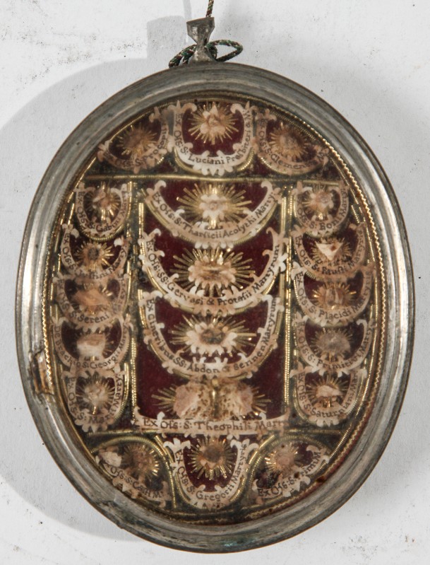 Bottega italiana secc. XVIII-XIX, Reliquiario a medaglione di Santi Martiri
