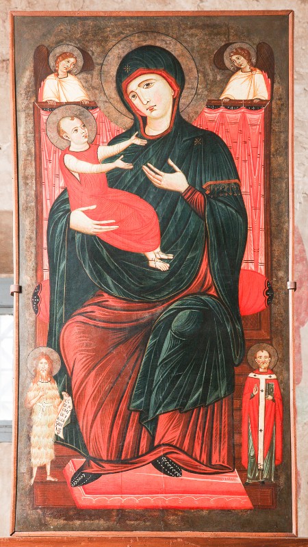 Corso di Buono sec. XIII, Madonna con Gesù Bambino e santi