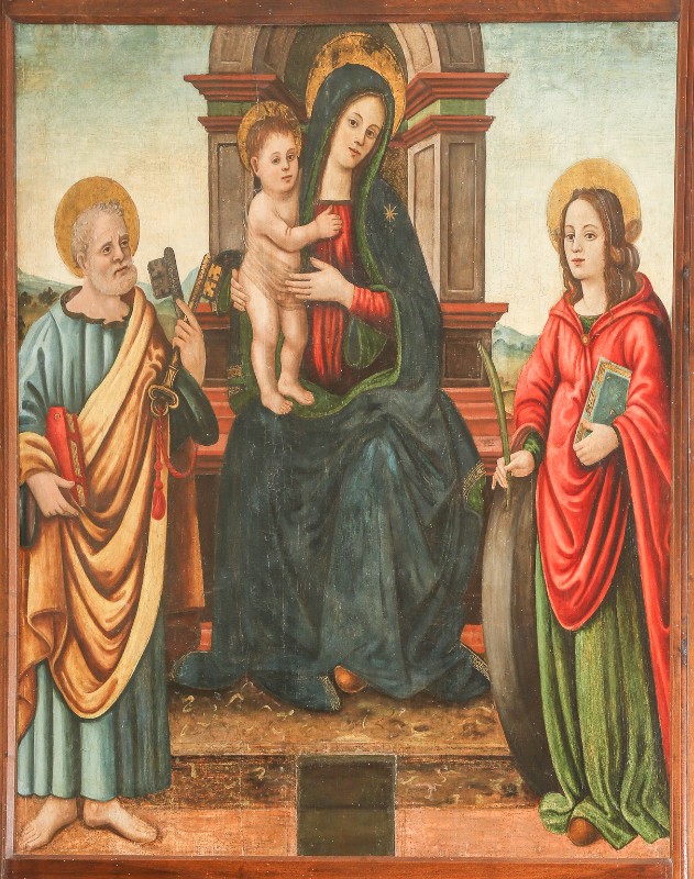 Ambito fiorentino sec. XVI, Madonna con Gesù Bambino in trono e Santi