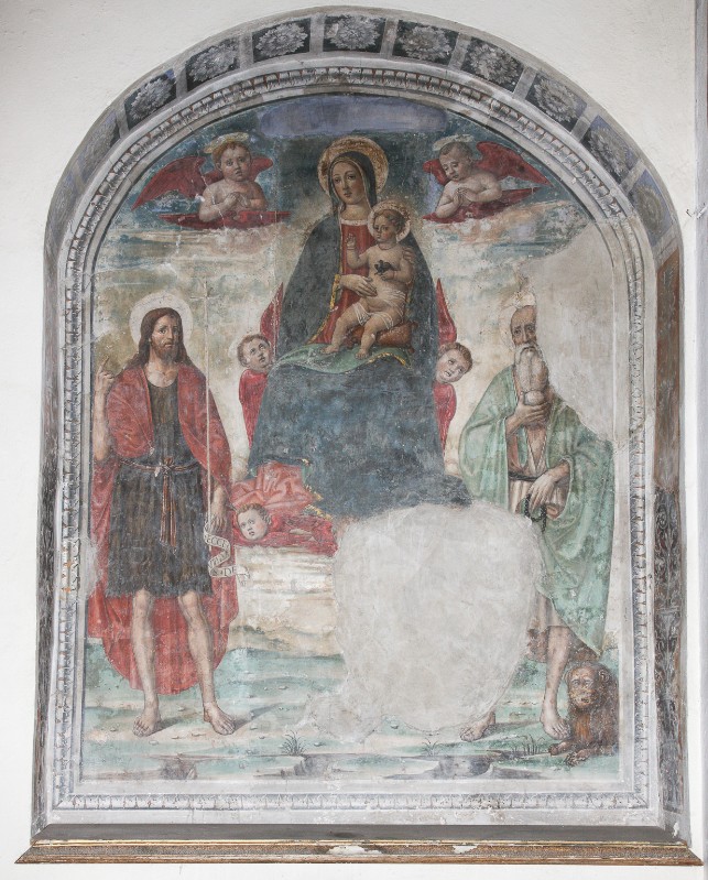 Girolamo di Benvenuto sec. XVI, Madonna con Bambino e santi Girolamo e Battista