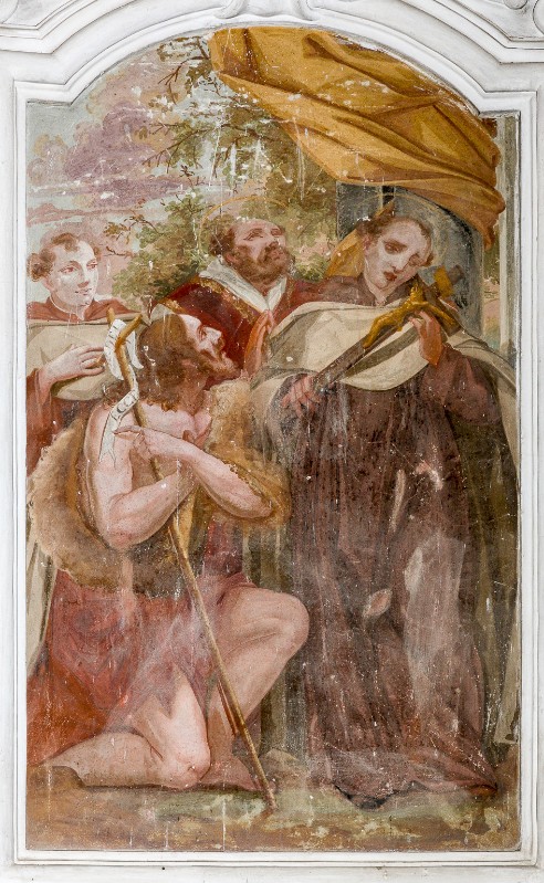 Ambito toscano sec. XVIII, San Giovanni Battista e santi carmelitani