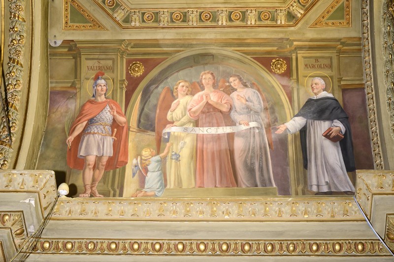 Ambito romagnolo sec. XX, Dipinto murale con San Valeriano e San Marcolino