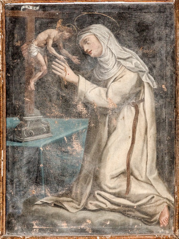 Ambito toscano sec. XVIII, Santa Caterina De Ricci abbraccia il crocifisso