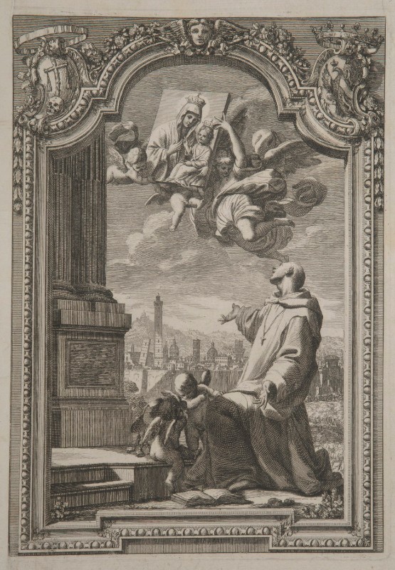 Ambito bolognese sec. XVIII, Niccolò Albergati raccomanda Bologna alla Vergine