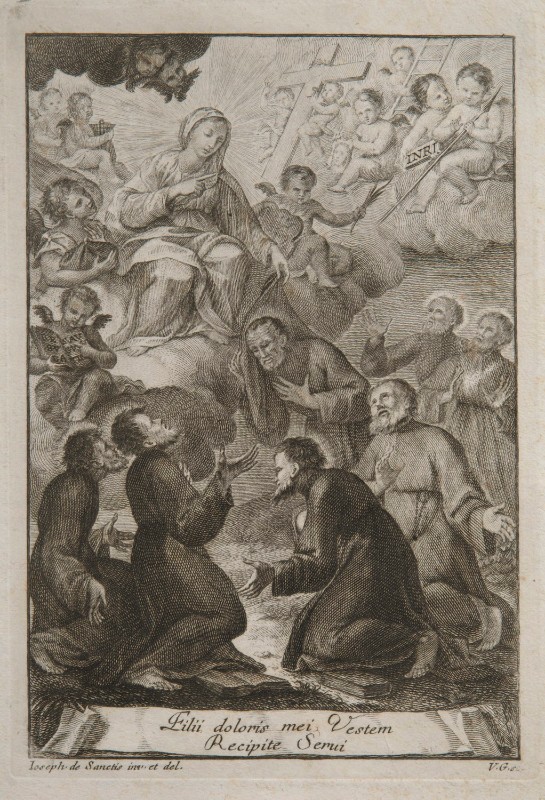 De Sanctis G. sec. XVIII, Madonna con i sette santi fondatori dei servi di Maria