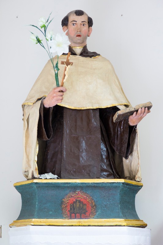 Bottega trapanese sec. XVII, Mezzo busto di Sant'Alberto in legno intagliato