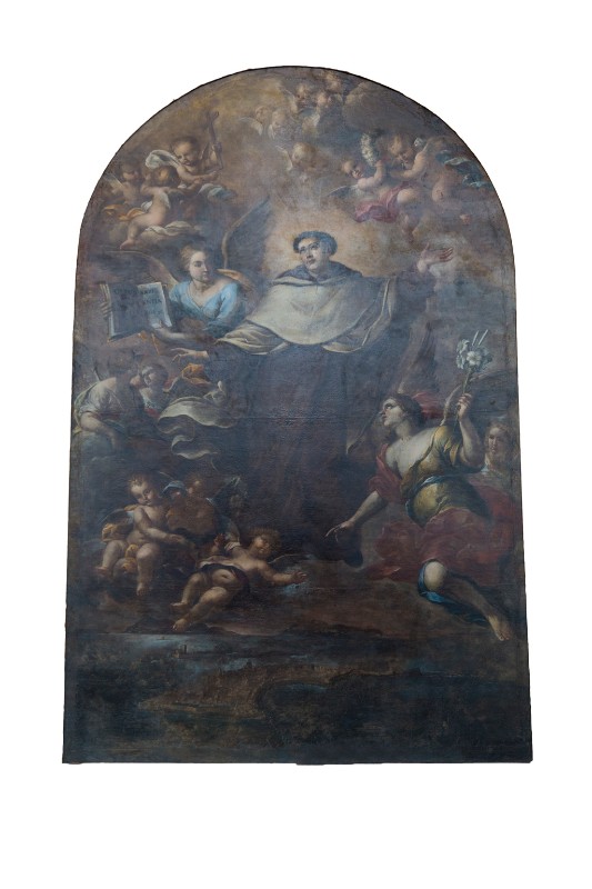 Bottega trapanese sec. XVII, Dipinto raffigurante Sant'Alberto e sua gloria